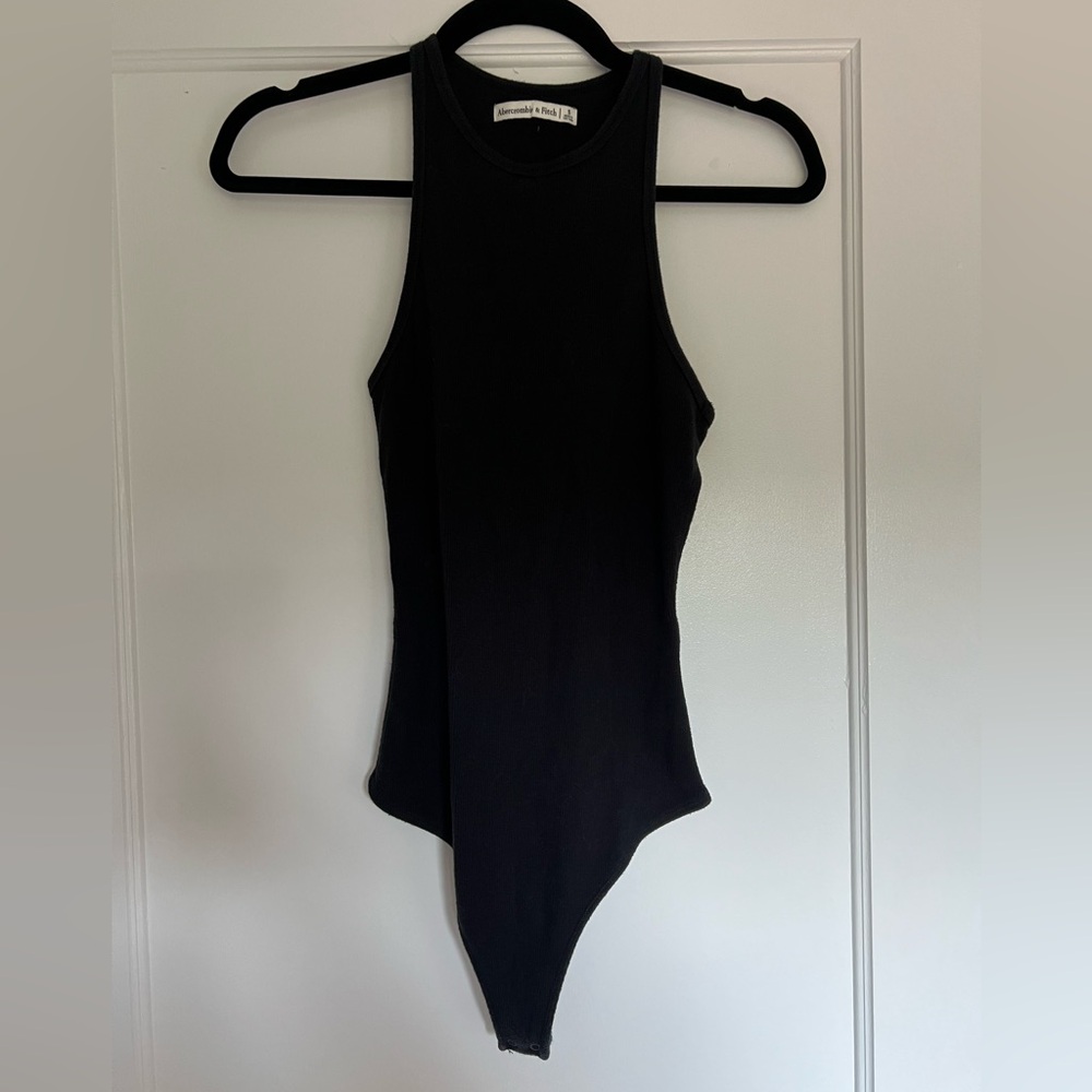 Abercrombie & Fitch Black Ribbed Tank Bodysuit